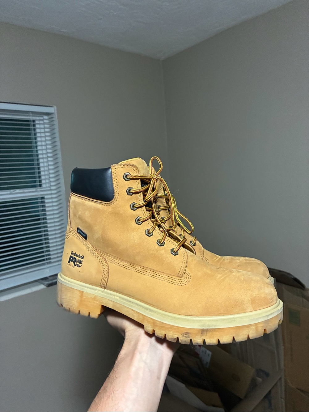 Timberland PRO Men’s Wheat Work Boots with Black Collar